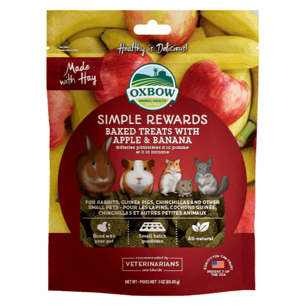 Oxbow Simple Rewards Baked Treats With Apple & Banana 3oz