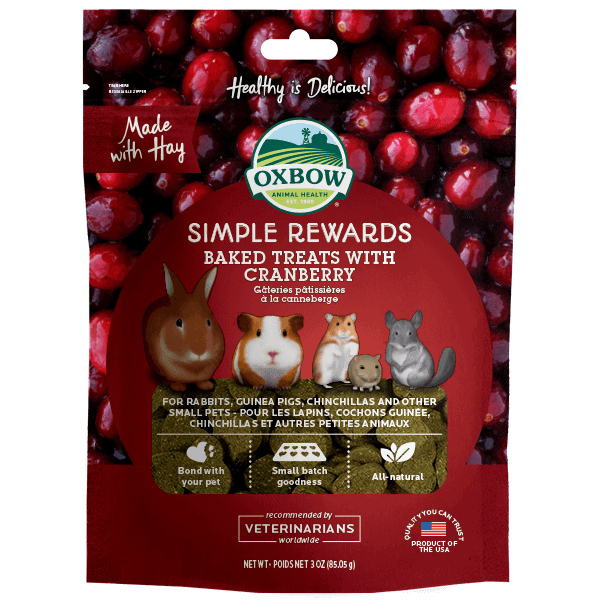 Oxbow Simple Rewards Baked Treats With Cranberry 3oz