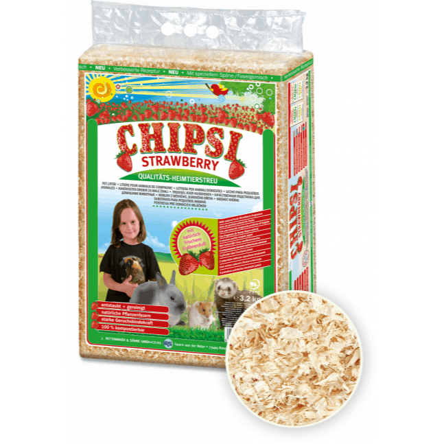 CHIPSI Strawberry Wood Chip Litter 3.2kg